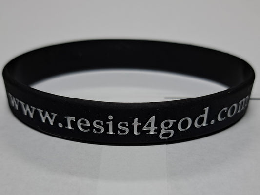 black matte RESiSt "Brand" rubber bracelet