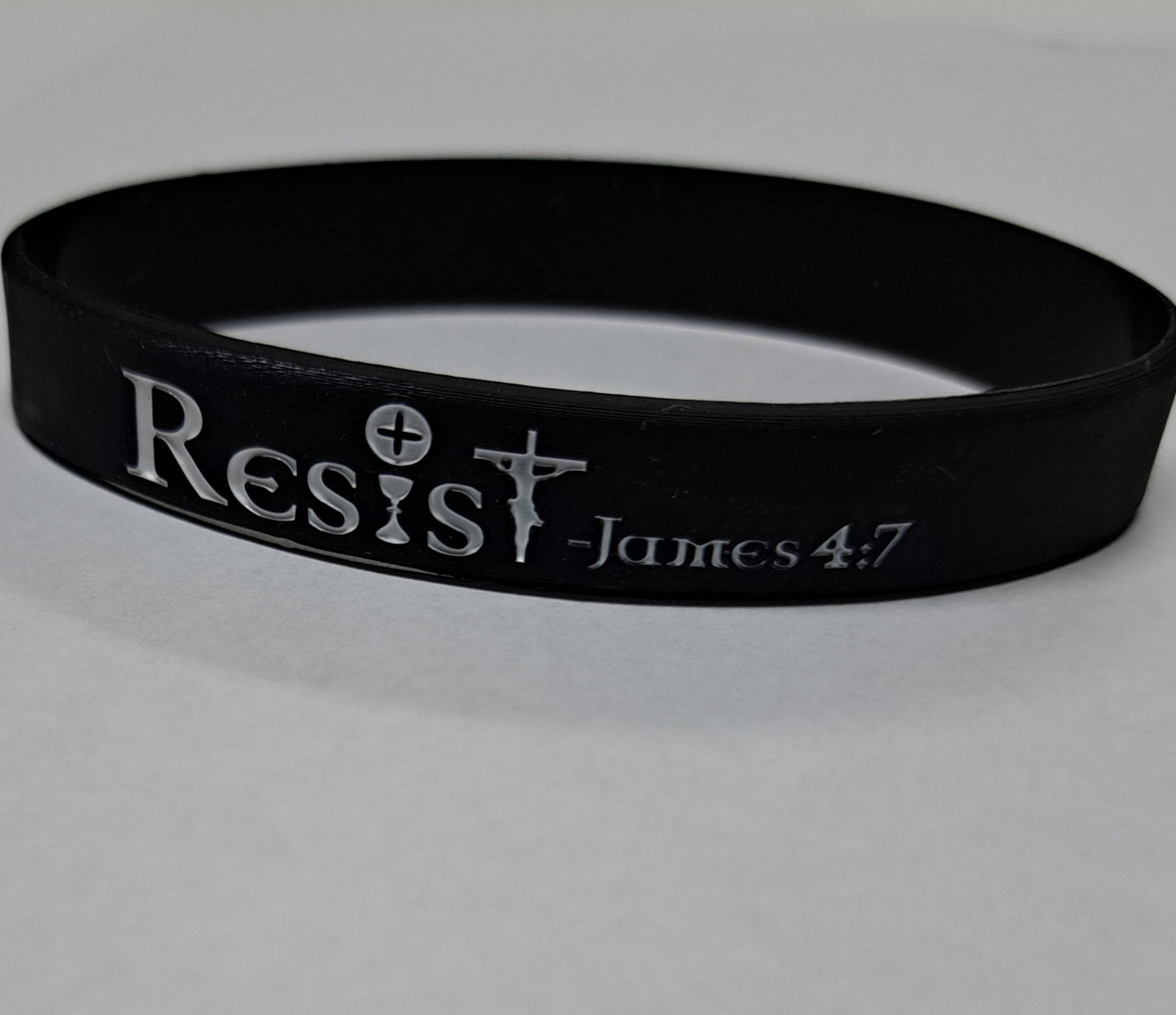 black matte RESiSt "Brand" rubber bracelet