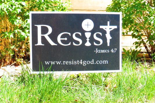12"x18" black matte double-sided RESiSt "Brand" yard sign (with stake)